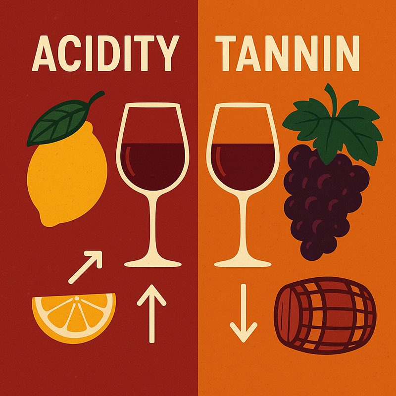 Acidity Và Tannin Trong Rượu Vang Khác Nhau Như Thế Nào?