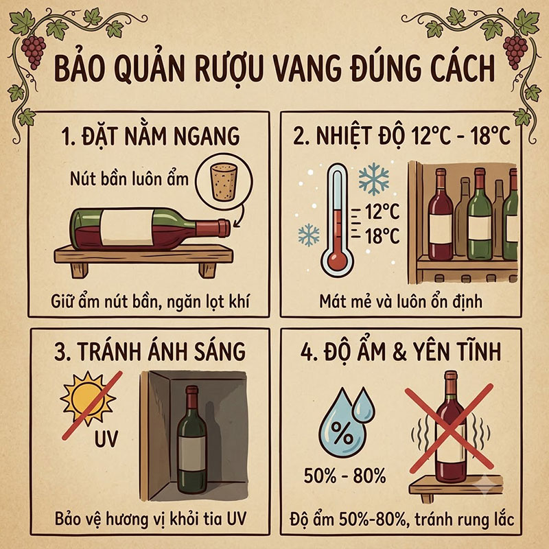 Tham khảo sơ về bảo quản vang