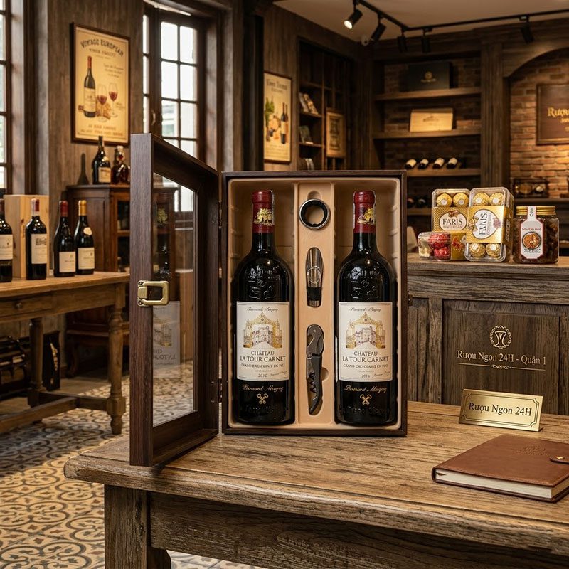 Hộp Quà Biếu Rượu Vang Cao Cấp Cao Cấp