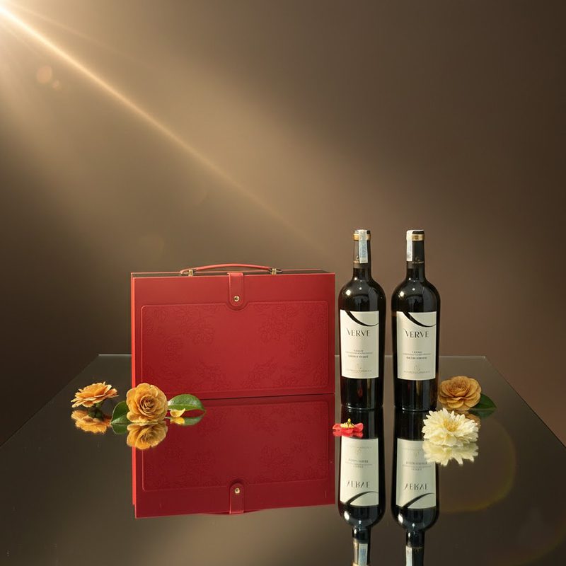 Mẫu Quà Hộp 2 Chai Vang Rượu Ngon 24H