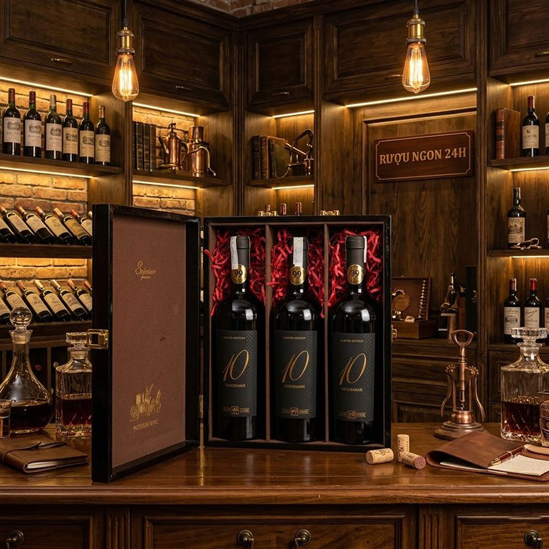 3 Chai Vang Đỏ 10 Vendemmie