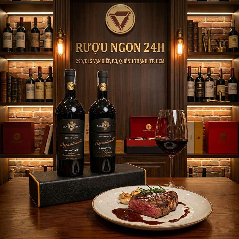 Rượu Vang Ý Cento X Rượu Ngon 24H