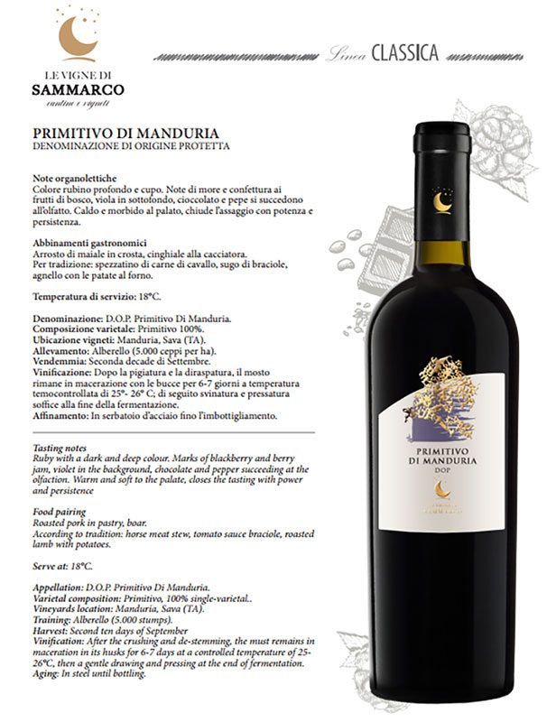 vang Ý Sammarco Primitivo Di Manduria DOP