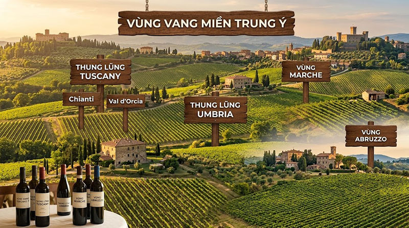 Các vùng vang Trung Ý