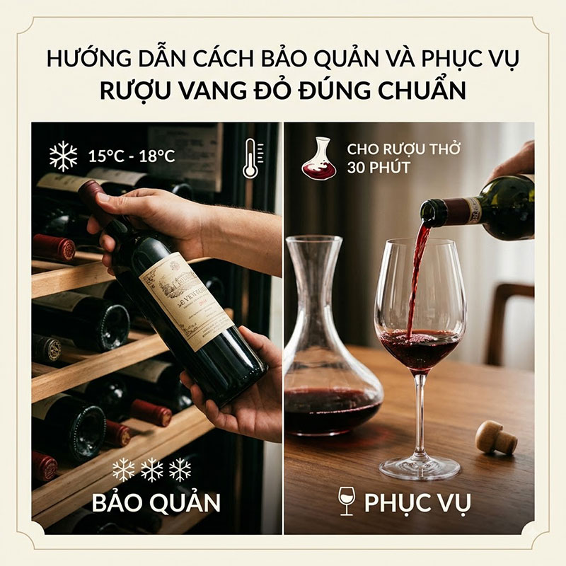 Cách bảo quản và phục vụ rượu vang đỏ